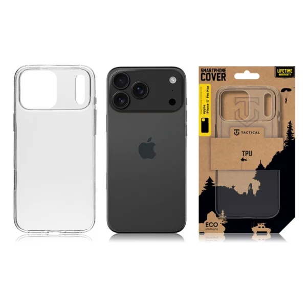 Силиконов калъф Tactical за iPhone 18 Pro Max, прозрачен 3