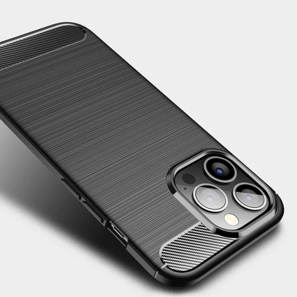 Силиконов Калъф Carbon за iPhone 13 Pro Max, Черен 4