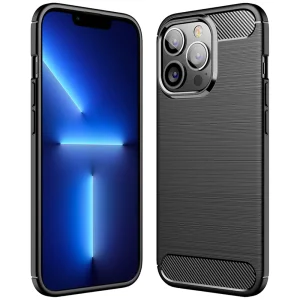 Силиконов Калъф Carbon за iPhone 13 Pro Max, Черен
