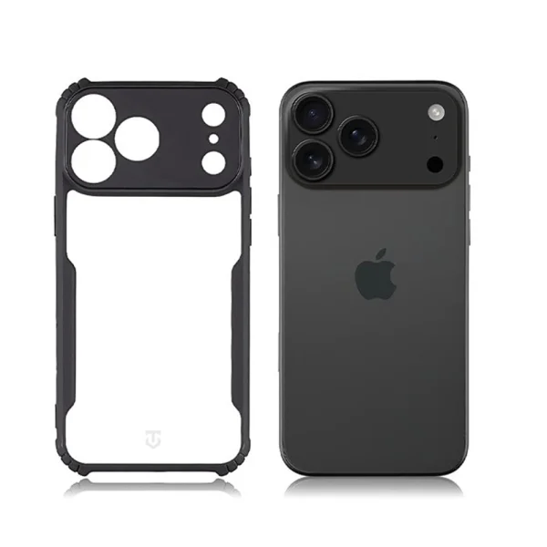Калъф Tactical Quantum Stealth за iPhone 18 Pro, черен-прозрачен 2