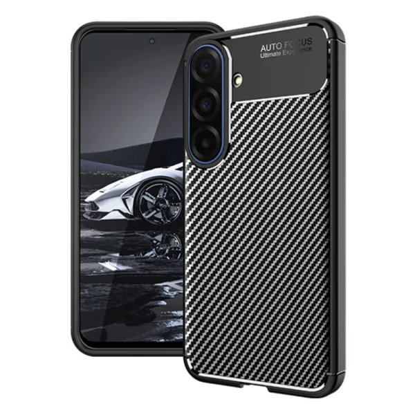 Silicone case Carbon Fiber Texture for Samsung Galaxy A17 5G, black 1