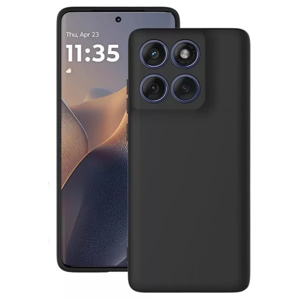 Soft Matte Silicone Case for Motorola Edge 60 Pro 5G, Black 2