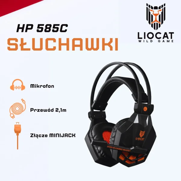 Геймърски Слушалки Liocat 585C, черен 2