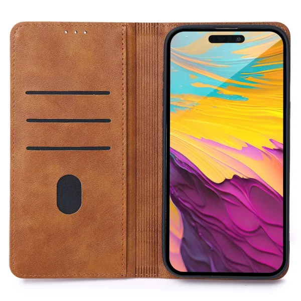 Smart Seam Wallet Case for iPhone 17, Brown 2