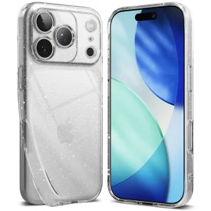 Силиконов калъф Glitter за iPhone 18 Pro, Прозрачен