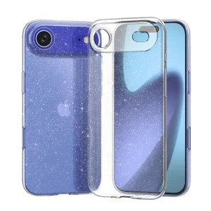 Силиконов калъф Glitter за iPhone 17 Air, прозрачен