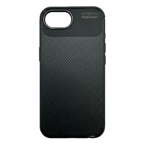 Силиконов калъф Carbon Fiber Texture за iPhone 16e/17e, черен