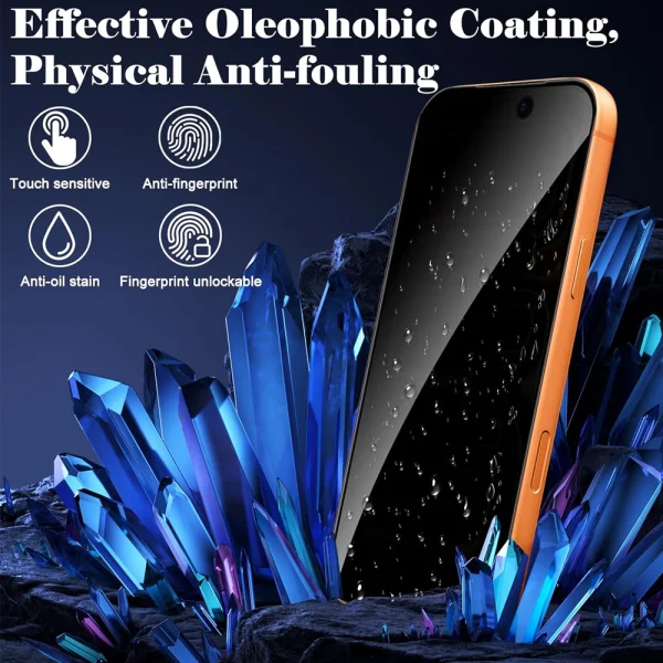 Стъклен протектор 5D Full Glue PRIVACY за iPhone 18 Pro Max, черен 2