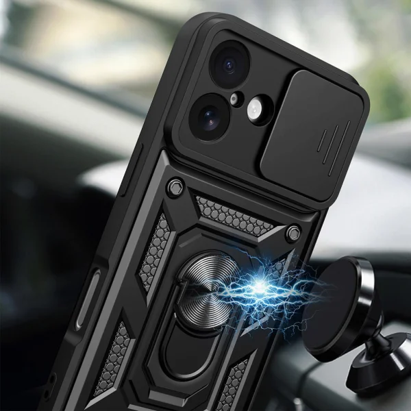 Shockproof Slide Camera case for iPhone 17, black 2