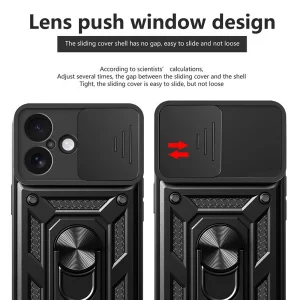Shockproof Slide Camera case for iPhone 17, black 3