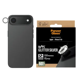 Стъклен Протектор за камера PanzerGlass Hoops Lens Protector за iPhone 17 Air, сребрист с камъчета