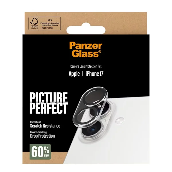 Стъклен Протектор за камера PanzerGlass PicturePerfect за iPhone 17, прозрачен 4