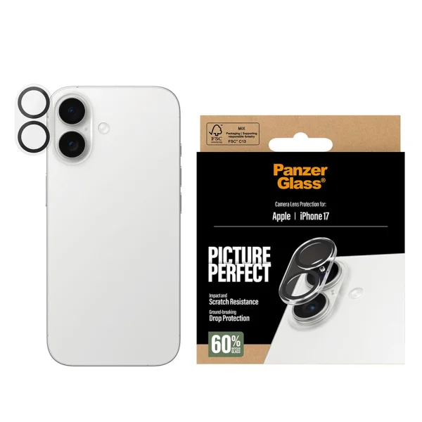 Стъклен Протектор за камера PanzerGlass PicturePerfect за iPhone 17, прозрачен 1