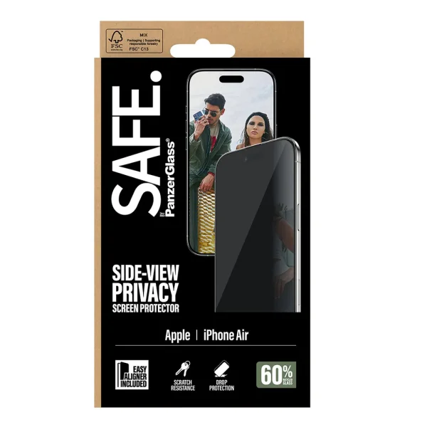 Safe Privacy Glass Protector for iPhone 17 Air, UWF EasyAligner 5