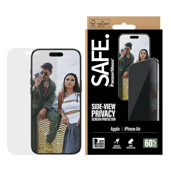 Safe Privacy Glass Protector for iPhone 17 Air, UWF EasyAligner 1