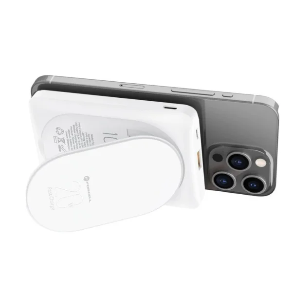 Външна батерия Forcell F-Energy MagStand, F10K2, QC3.0, PD, 5A, 20W, 10000 mAh, бял 3