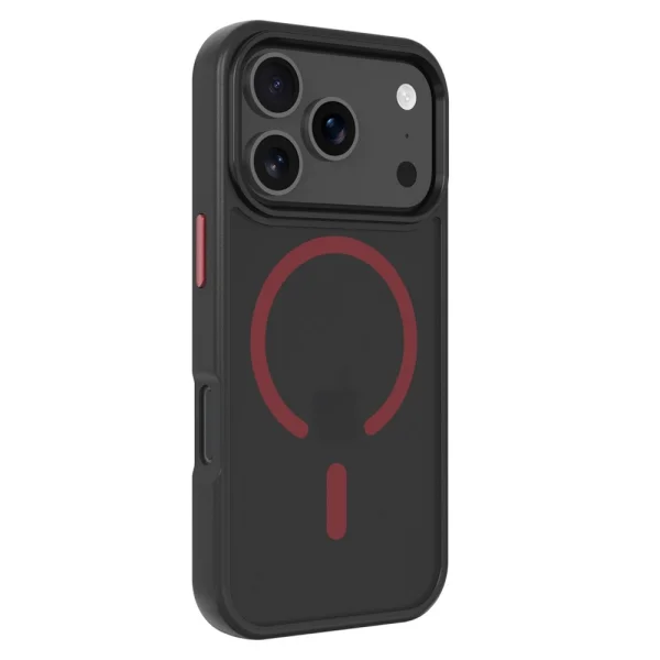 Shockproof case Tactical MagForce Hyperstealth 2.0 for iPhone 18 Pro, black-red 2