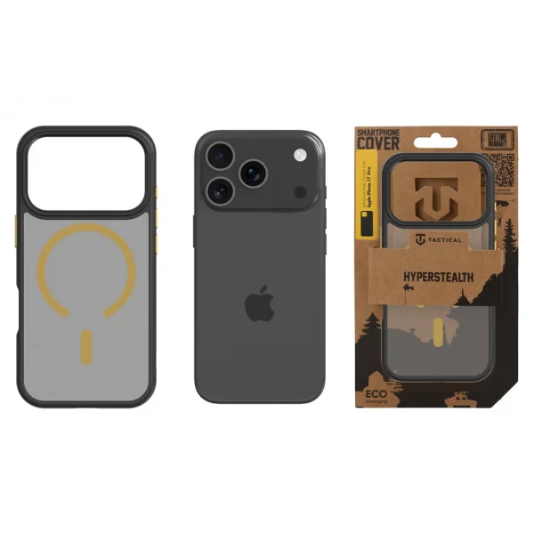 Shockproof Case Tactical MagForce Hyperstealth 2.0 for iPhone 18 Pro, Black-Yellow 3