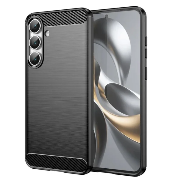 Techsuit Carbon Silicone Case for Samsung Galaxy S25 FE, black 1