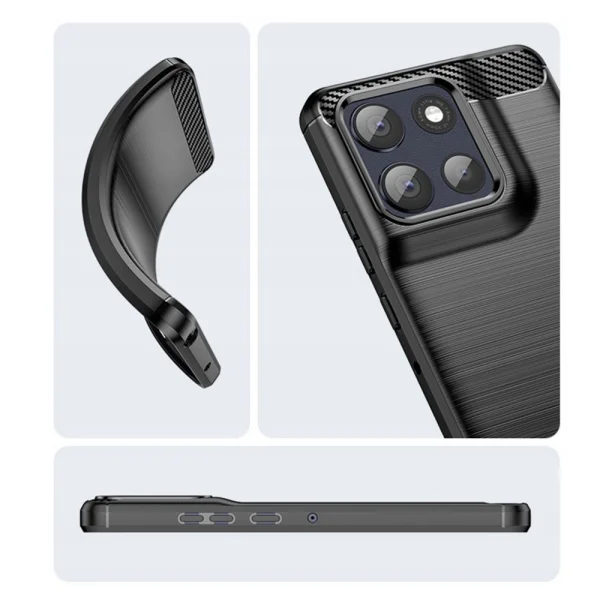 Силиконов Калъф Techsuit Carbon за Motorola Moto G86, черен 2