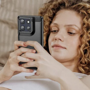 Силиконов Калъф Techsuit Carbon за Motorola Moto G86, черен 5