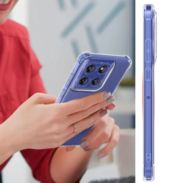 Силиконов калъф Techsuit Shockproof за Motorola Moto G86, Прозрачен 3