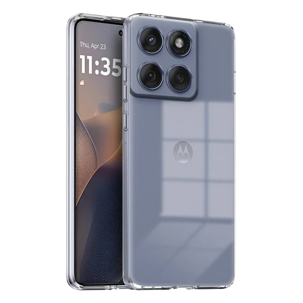 Силиконов калъф Techsuit Clear за Motorola Moto G86, прозрачен 1