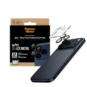 Стъклен Протектор за камера PanzerGlass Hoops Lens Protector за iPhone 18 Pro Max / 18 Pro / 17 Pro/ 17 Pro Max/ 16 Pro / 16 Pro Max, черен 3