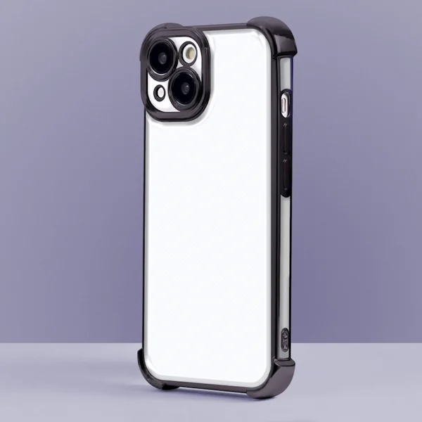 Silicone case Anti Shock Chrome for iPhone 15, Black 3