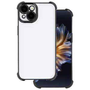 Силиконов калъф Anti Shock Chrome за iPhone 15, Черен