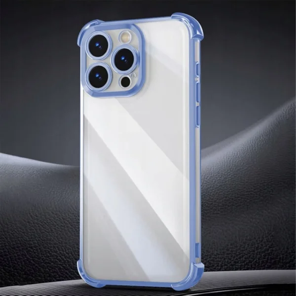 Silicone case Anti Shock Chrome for iPhone 15 Pro, blue 2