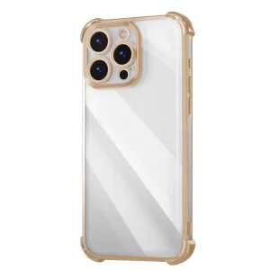 Силиконов калъф Anti Shock Chrome за iPhone 15 Pro, Златист