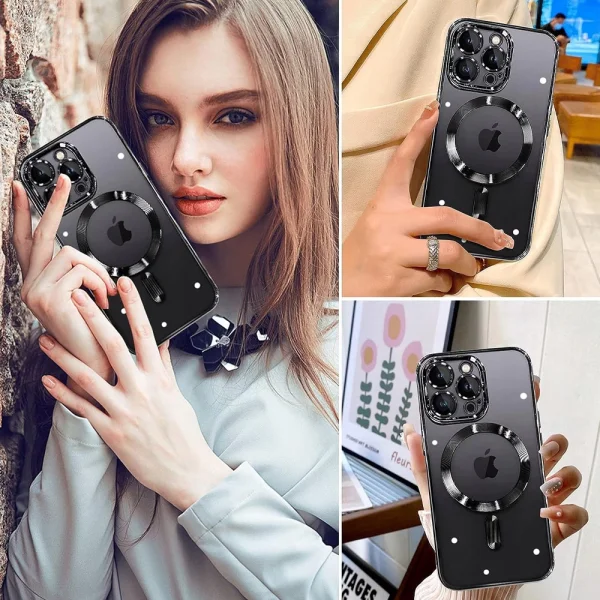 Силиконов калъф Color Chrome MagSF IPhone 15 Pro, черен 4