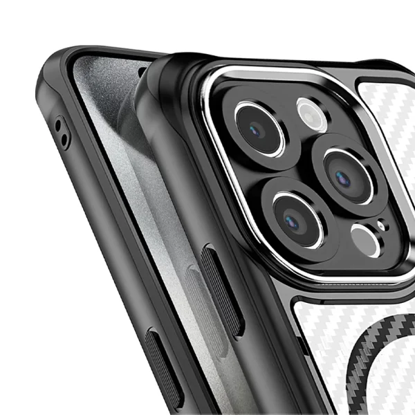 MagSF Hybrid Carbon Case for iPhone 15 Pro, Black 3
