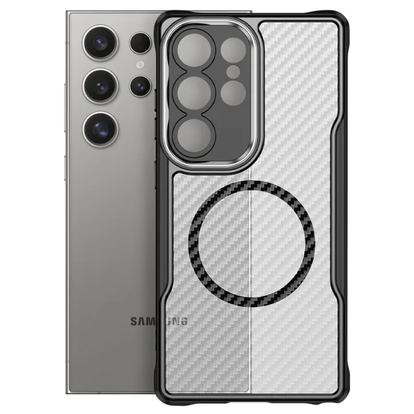 Калъф MagSF Hybrid Carbon за Samsung Galaxy S24 Ultra, Черен 2