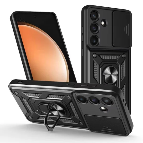 Shockproof Slide Camera case for Samsung Galaxy S25 FE, black 1
