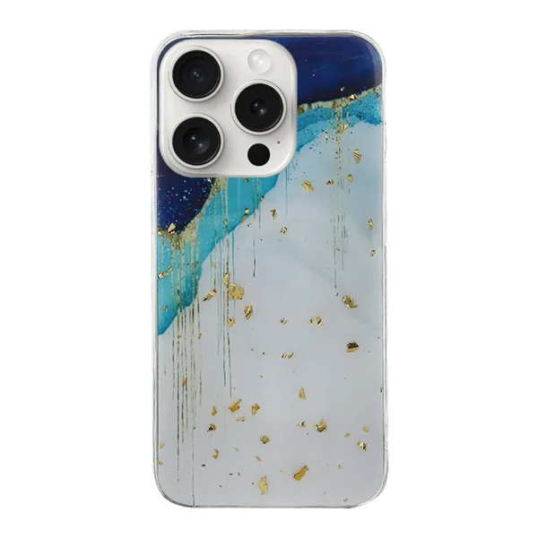 Silicone case Gold Glam for iPhone 15 Pro, Iceberg 3
