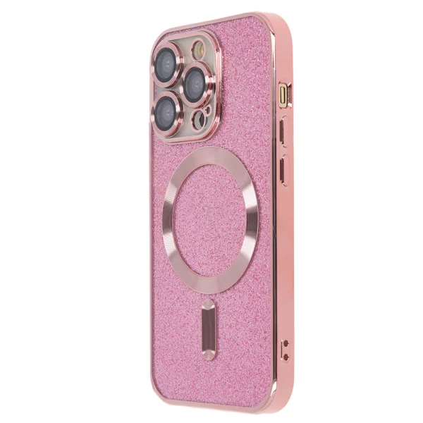 Silicone Case Sparkle Flex MagSF for Iphone 15 Pro, Pink 2