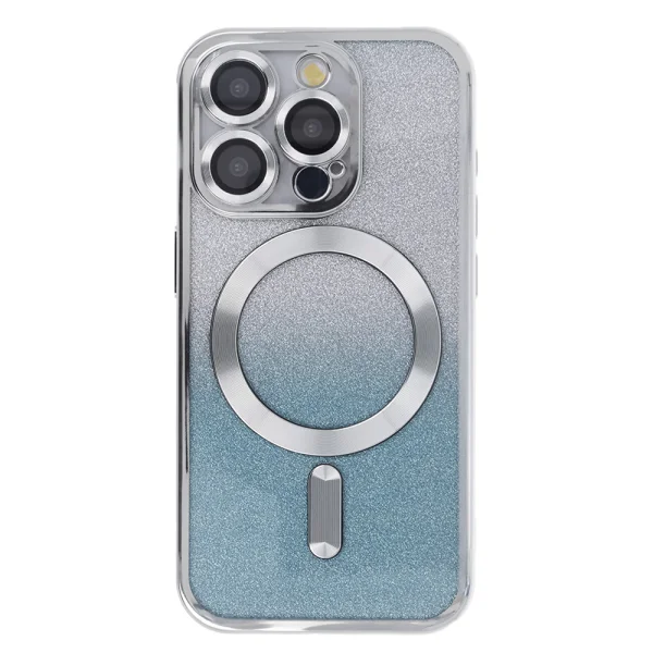 Sparkle Flex MagSF Silicone Case for Iphone 15 Pro, Silver-Blue 3