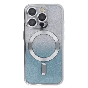 Sparkle Flex MagSF Silicone Case for Iphone 15 Pro, Silver-Blue 3