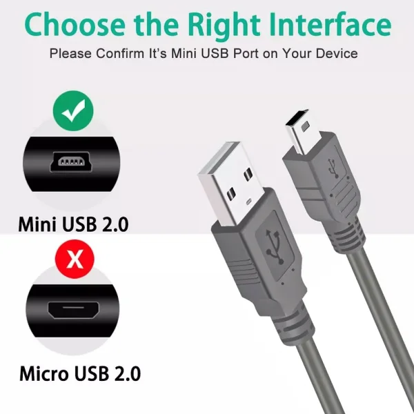 USB КАБЕЛ 1.5M MINI 5P, сив 4