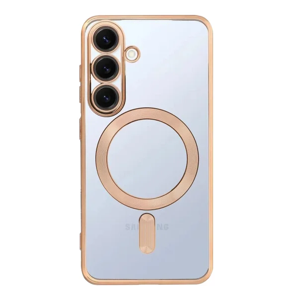 Silicone case Electro Mag Cover for Samsung Galaxy S25 FE, golden 2