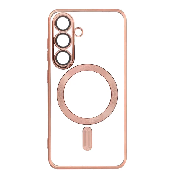Silicone Case Electro Mag Cover for Samsung Galaxy S25 FE, rose-gold 3