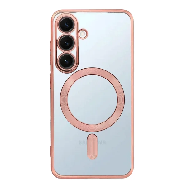 Silicone Case Electro Mag Cover for Samsung Galaxy S25 FE, rose-gold 2