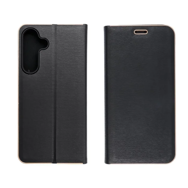 Калъф Тефтер LUNA Gold за Samsung Galaxy S25 FE, черен 4