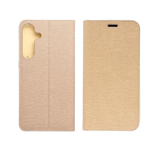 Калъф Тефтер LUNA Gold за Samsung Galaxy S25 FE, златист 2
