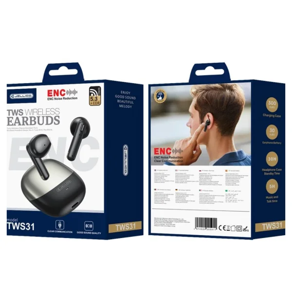 Wireless Headphones (ENC) Jellico TWS31, black 5