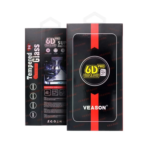 Стъклен протектор Veason 6D Pro Full Glue за iPhone 17, черен 2