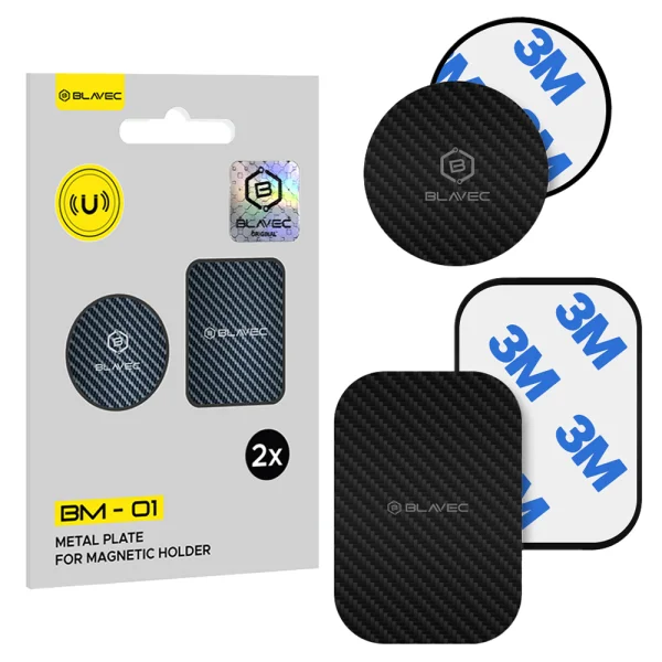 Metal Plates Blavec BM-01, 40mm, 40x58mm, Carbon, black 2