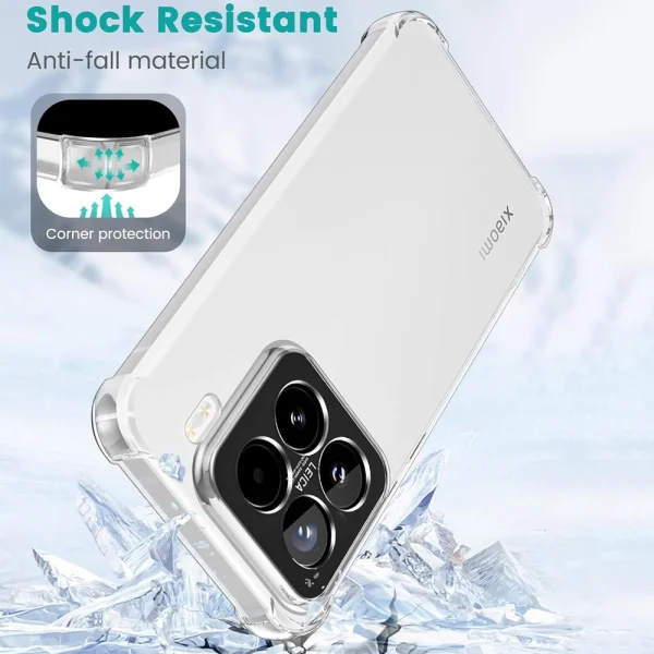 Anti Shock Silicone Case for Xiaomi 15 Pro 5G, 1.5mm, Transparent 2